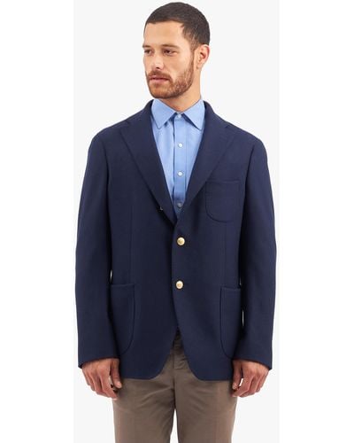 Brooks Brothers Navy Blue Regular Fit Sustainable Wool Blend Blazer - Azul