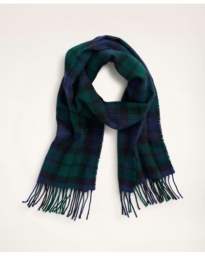 Brooks Brothers Lambswool Fringed Scarf - Blue