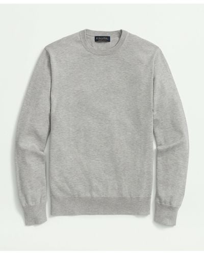 Brooks Brothers Supima Cotton Crewneck Sweater - Gray