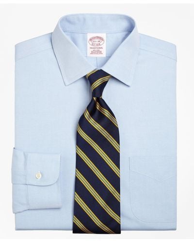 Brooks Brothers Milano Slim-fit Dress Shirt, Non-iron Spread Collar - Blue