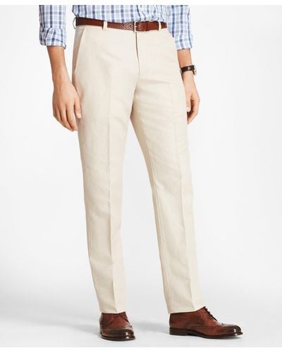Brooks Brothers Clark Fit Linen And Cotton Chino Pants - Multicolor