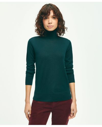 Brooks Brothers Merino Wool Turtleneck Sweater - Green