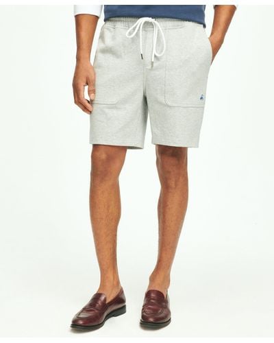 Brooks Brothers Stretch Sueded Cotton Jersey Sweat Shorts - Natural
