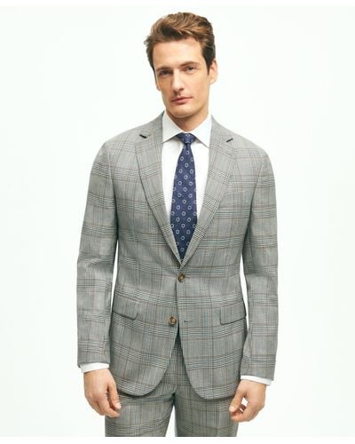 Brooks Brothers Regent Fit Wool Check Suit Jacket - Gray