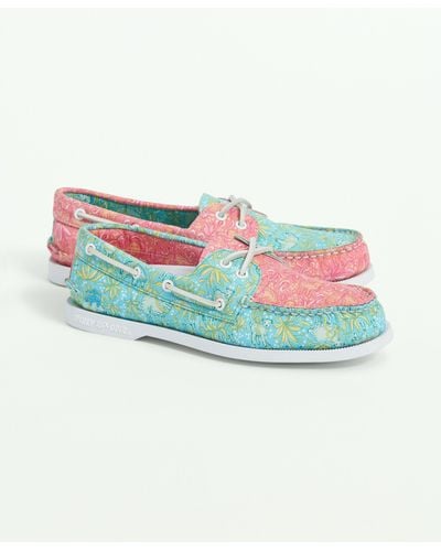 Brooks Brothers Sperry X A/o 2-eye Floral Shoes - Blue