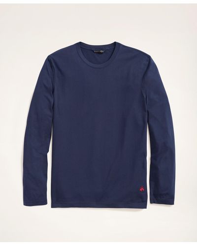 Brooks Brothers Supima Cotton Long-sleeve Logo T-shirt - Blue
