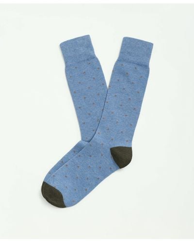Brooks Brothers Cotton Blend Dot Socks - Blue