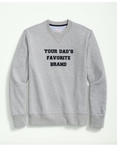 Brooks Brothers Your Dad's Favorite Brand Sweatshirt In French Terry Cotton - Gray