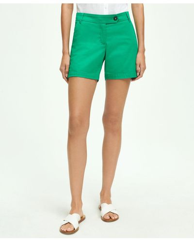 Brooks Brothers Stretch Cotton Twill Shorts - Green