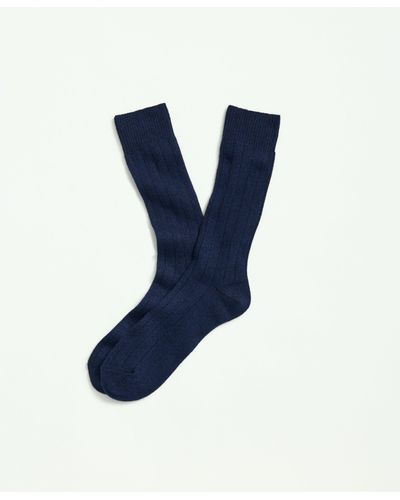 Brooks Brothers Cashmere Crew Socks - Blue
