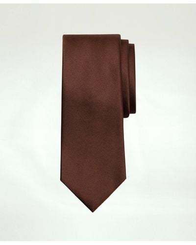 Brooks Brothers Solid Rep Tie - Brown