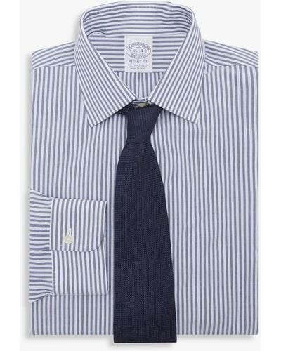 Brooks Brothers Blaues Slim-fit Non-iron Hemd Aus Baumwolle Mit Ainsley-kragen