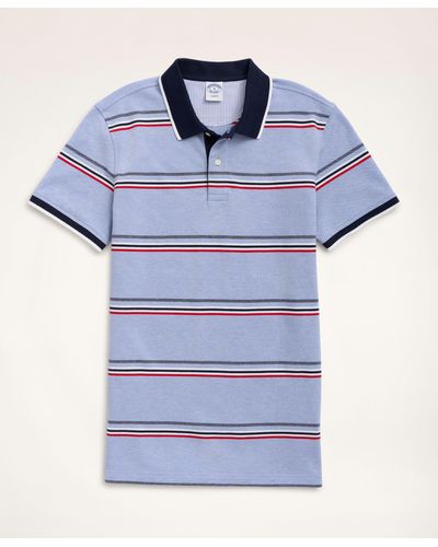Brooks Brothers Slim-fit Stretch Cotton Striped Polo Shirt - Blue