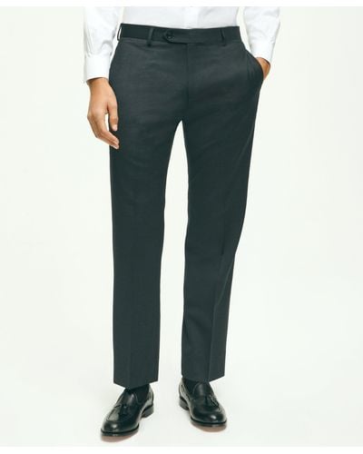 Brooks Brothers Traditional Fit Wool 1818 Dress Pants - Blue