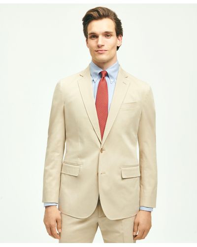 Brooks Brothers Classic Fit Cotton Stretch Suit Jacket - Natural
