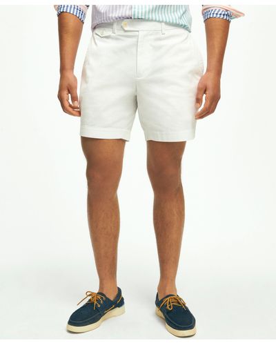 Brooks Brothers 7" Canvas Poplin Shorts In Supima Cotton - White