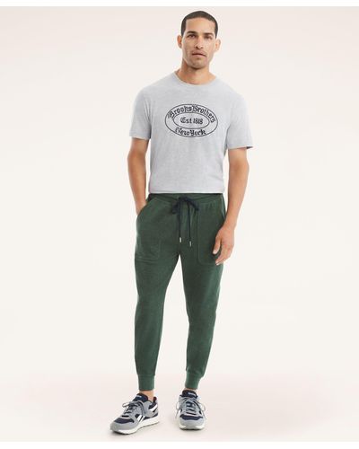 Brooks Brothers Cotton French Rib Sweatpants - Natural