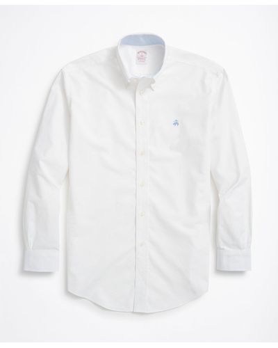 Brooks Brothers Stretch Madison Relaxed-fit Sport Shirt, Non-iron Oxford - White