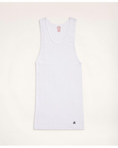 Brooks Brothers Supima Cotton Athletic Undershirt-3 Pack - White