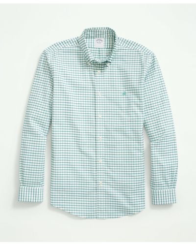 Brooks Brothers Non-iron Oxford Button-down Collar Sport Shirt - Blue