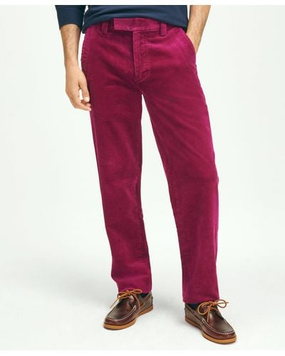Brooks Brothers Clark Straight-fit Wide-wale Corduroy Pants - Red