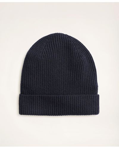 Brooks Brothers Cashmere Ribbed Hat - Blue