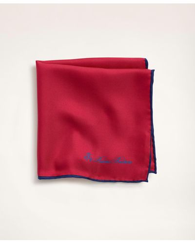 Brooks Brothers Silk Pocket Square - Red