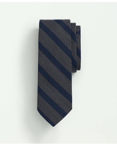 Brooks Brothers Wool Silk Geo Striped Tie - Blue