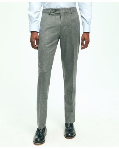 Brooks Brothers Slim Fit Wool Flannel Dress Pants - Blue