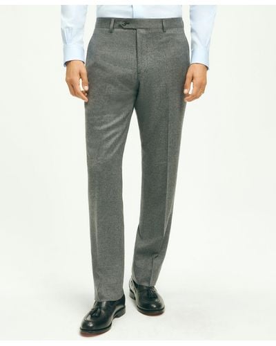 Brooks Brothers Traditional Fit Wool Flannel Dress Pants - Gray