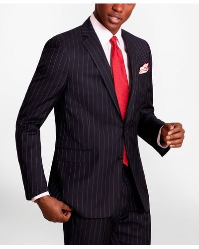 Brooks Brothers Regent-fit Bead-stripe Twill Suit Jacket - Blue