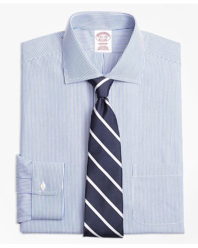 Brooks Brothers Non-iron Madison Fit Candy Stripe Dress Shirt - Blue