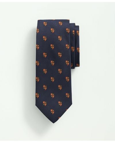 Brooks Brothers Silk Crest Pattern Tie - Blue