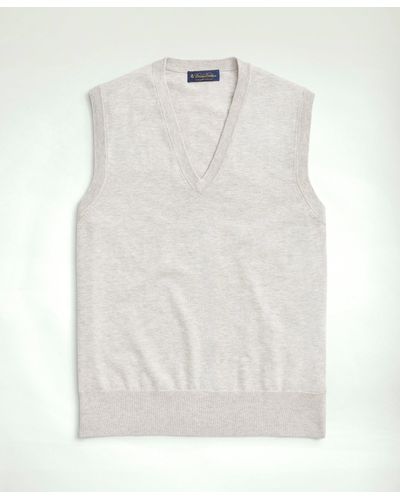 Brooks Brothers Supima Cotton Sweater Vest - White