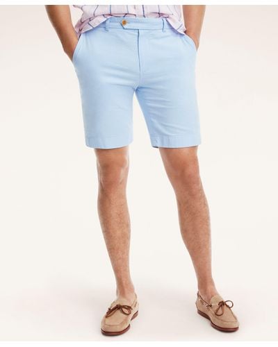 Brooks Brothers Stretch Cotton Linen Shorts - Blue