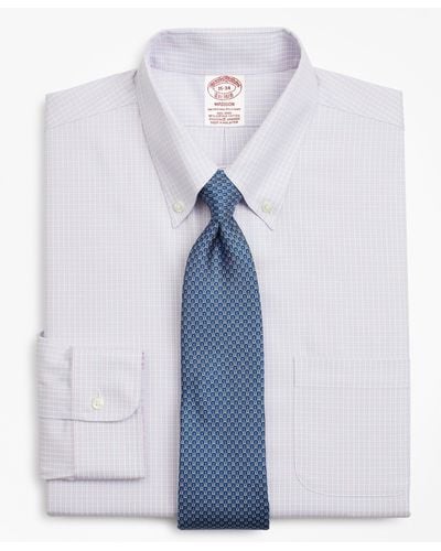 Brooks Brothers Stretch Madison Relaxed-fit Dress Shirt, Non-iron Micro-check - Pink