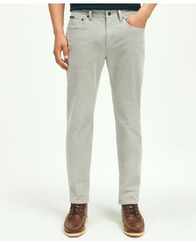 Brooks Brothers Slim Fit Five-pocket Stretch Corduroy Pants - Gray