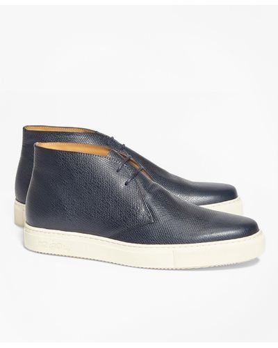 Brooks Brothers 1818 Footwear Textured Leather Chukka Sneakers - Blue