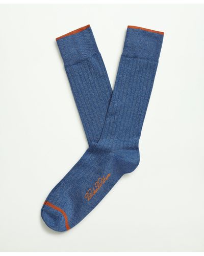 Brooks Brothers Solid Crew Socks - Blue