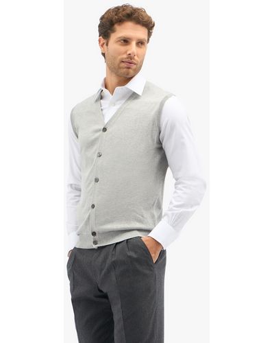 Brooks Brothers Light Grey Silk-cashmere Blend Sweater Vest - Grigio