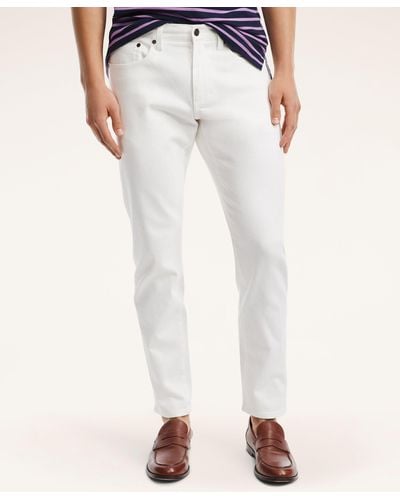 Brooks Brothers Classic Slim Fit Denim Jeans - White