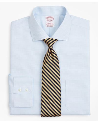 Brooks Brothers Stretch Soho Extra-slim-fit Dress Shirt, Non-iron Twill English Collar Micro-check - White