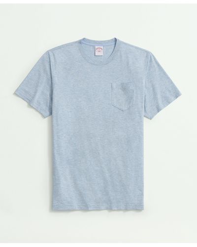 Brooks Brothers Washed Supima Cotton Pocket Crewneck T-shirt - Blue