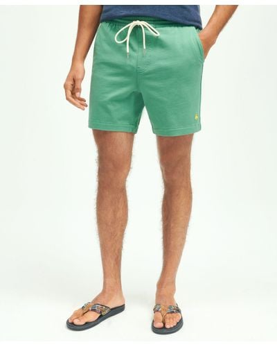 Brooks Brothers Stretch Cotton Knit Jersey Friday Shorts - Green