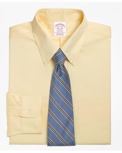 Brooks Brothers Madison Relaxed-fit Dress Shirt, Button-down Collar - Yellow