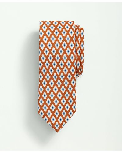 Brooks Brothers Linen Silk Bold Foulard Tie - White