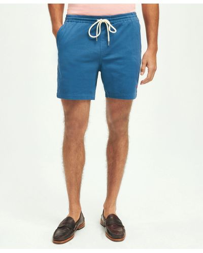 Brooks Brothers Stretch Cotton Knit Jersey Friday Shorts - Blue