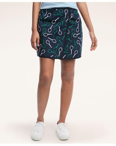 Brooks Brothers Reversible Print-embroidered Tennis Skirt - Green