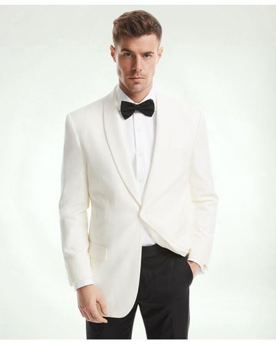 Brooks Brothers Traditional Fit Wool 1818 Dinner Jacket - White
