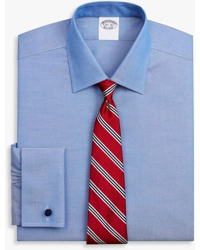 Brooks Brothers Blaues Regular-fit Non-iron Pinpoint-oxford-anzughemd Aus Supima-stretch-baumwolle Mit Ainsley-kragen